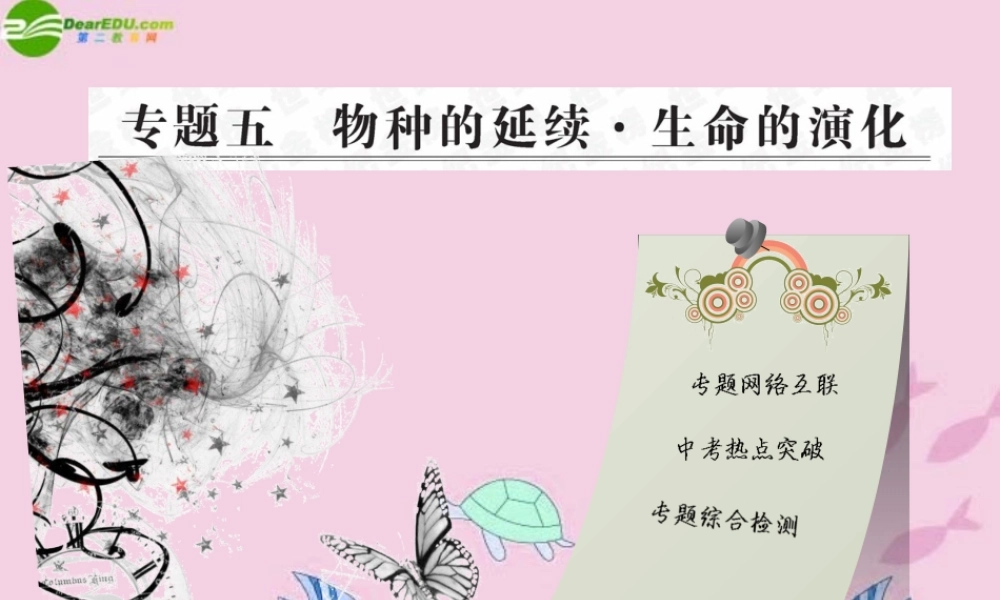 中考生物学业水平考试专题复习 专题五物种的延续生命的演化课件