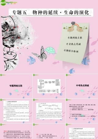 中考生物学业水平考试专题复习 专题五物种的延续生命的演化课件