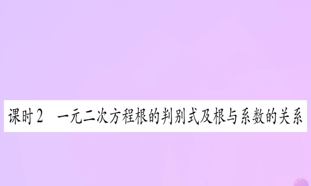 (云南专用)中考数学 第一轮 考点系统复习 第2章 方程(组)与不等式(组)第2节 一元二次方程及其应用 课时2作业课件