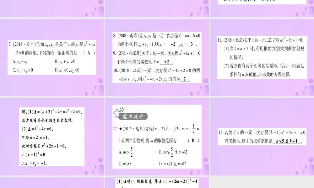 (云南专用)中考数学 第一轮 考点系统复习 第2章 方程(组)与不等式(组)第2节 一元二次方程及其应用 课时2作业课件