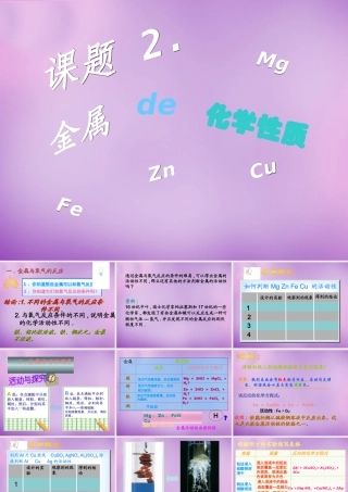 九年级化学下册 82 金属的化学性质课件5 (新版)新人教版 课件