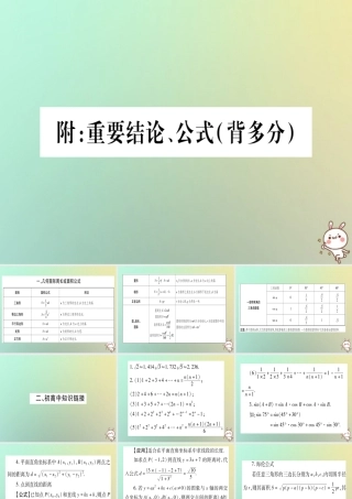 中考数学精选准点备考复习 附录课件 新人教版 课件