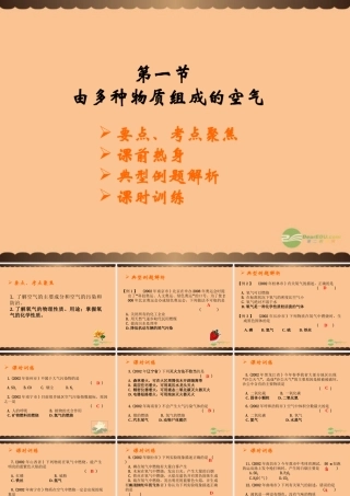 九年级化学上册(由多种物质组成的空气)课件3 沪教版 课件