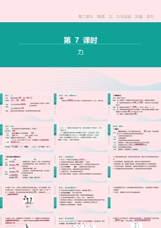 中考物理 第7课时(力)复习课件
