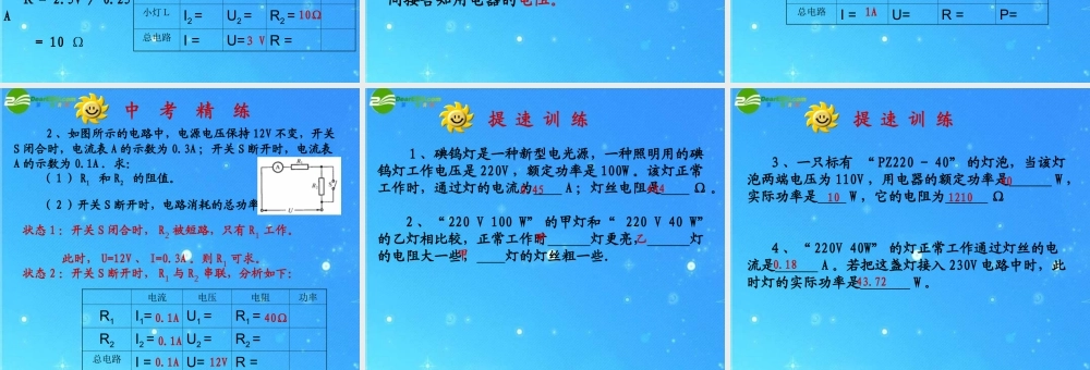 中考物理复习 电功率课件 人教新课标版 课件