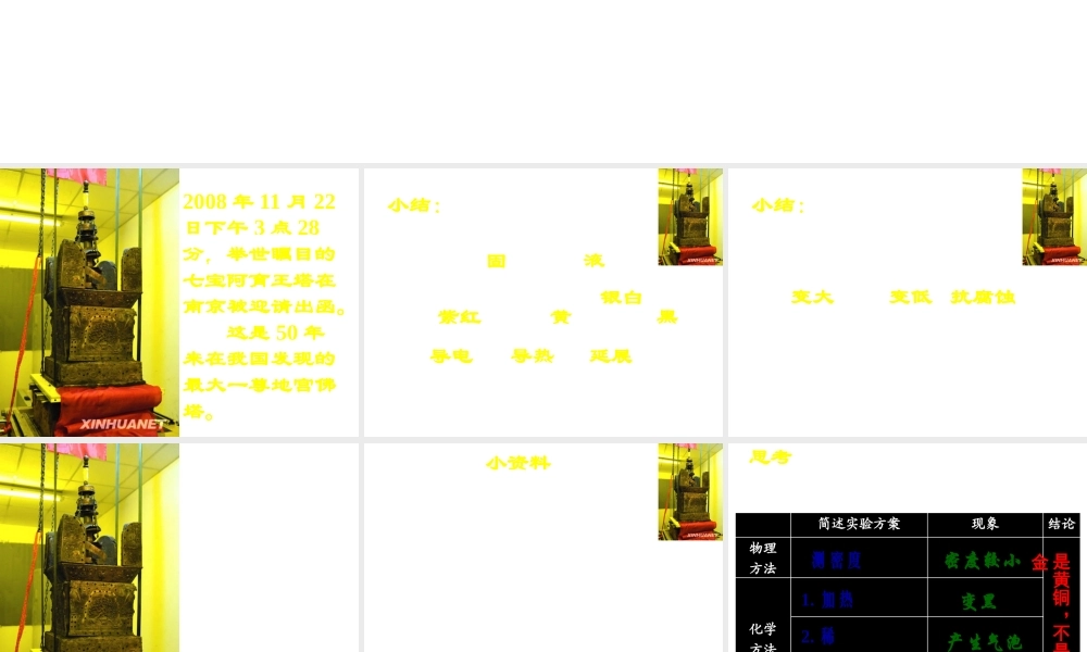 九年级化学 金属和金属材料 课件