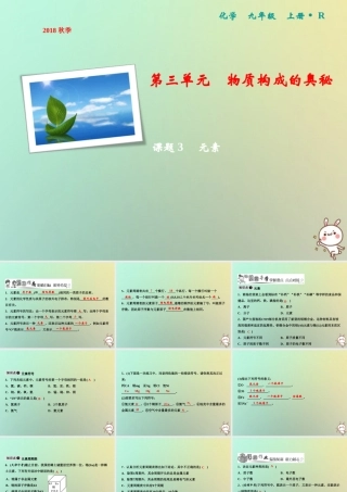 九年级化学上册 第3单元 物质构成的奥秘 课题3 元素作业课件 (新版)新人教版 课件