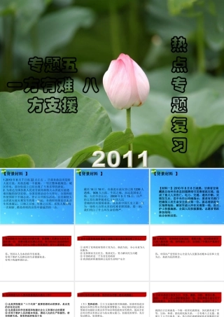 中考热点系列 专题五 一方有难 八方支援 课件