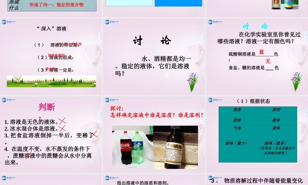 九年级化学全册 31 溶液的形成课件 (新版)鲁教版 课件