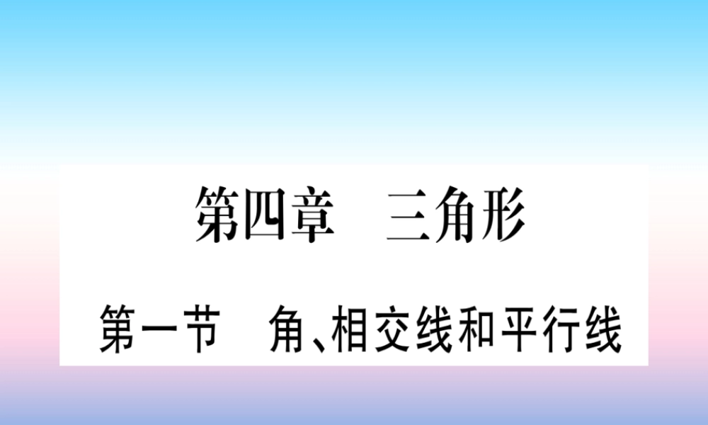(甘肃专用)中考数学 第一轮 考点系统复习 第4章 三角形 第1节 角、相交线和平行线作业课件