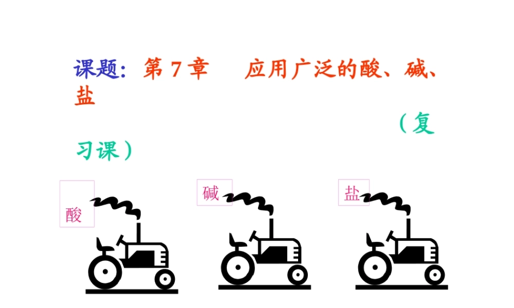 九年级化学 酸碱盐-沪教版 ppt 课件