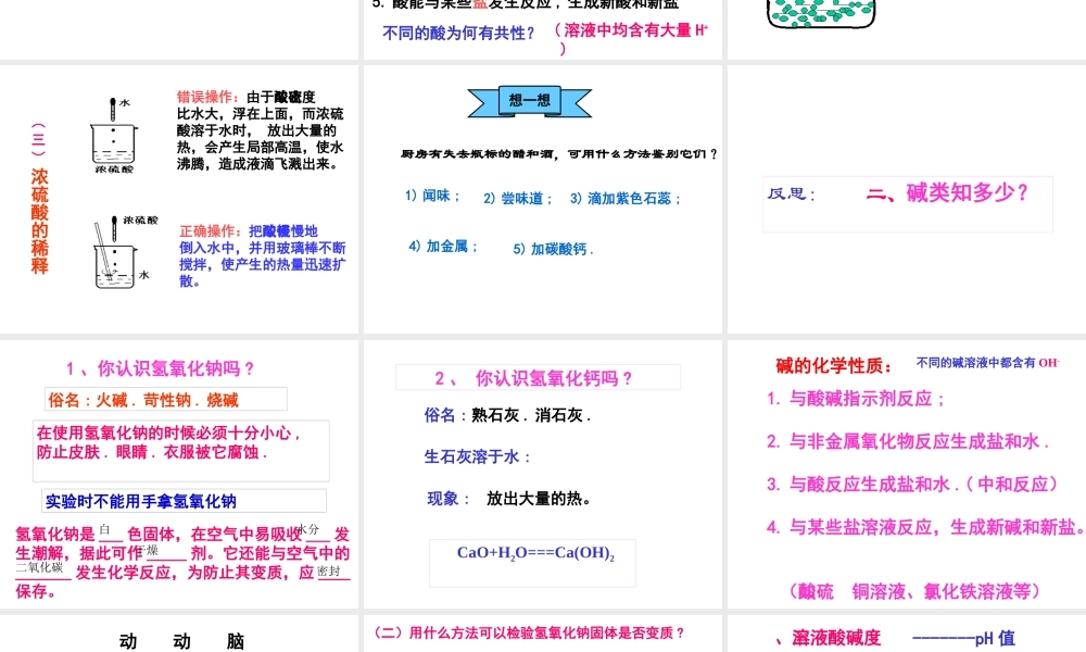 九年级化学 酸碱盐-沪教版 ppt 课件