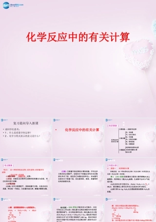 九年级化学全册 54 化学反应中的有关计算课件 鲁教版 课件