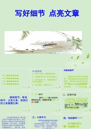 中考语文 作文指导写好细节点亮文章课件