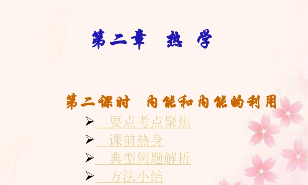 中考物理内能和内能的利用复习课件 苏教版 课件