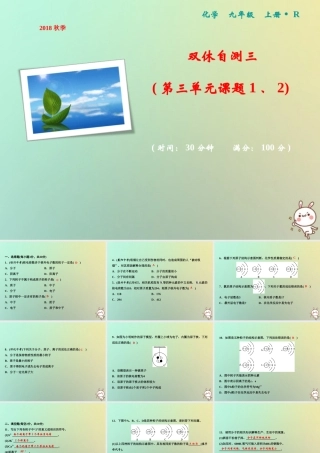 九年级化学上册 双休自测三(第三单元 课题1、2)作业课件 (新版)新人教版 课件