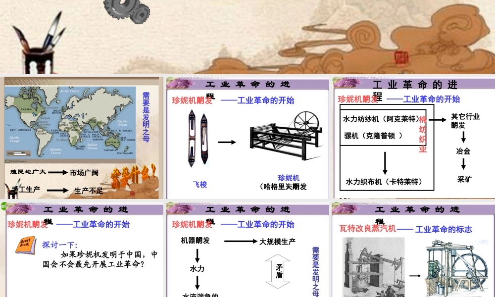 九年级历史上册 第14课 蒸汽时代 的到来课件 人教新课标版 课件