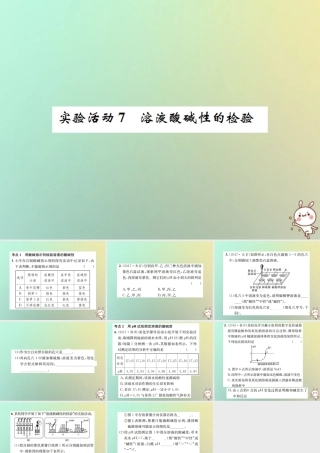 九年级化学下册 第十单元 酸和碱 实验活动7 溶液酸碱性的检验习题课件 (新版)新人教版 课件