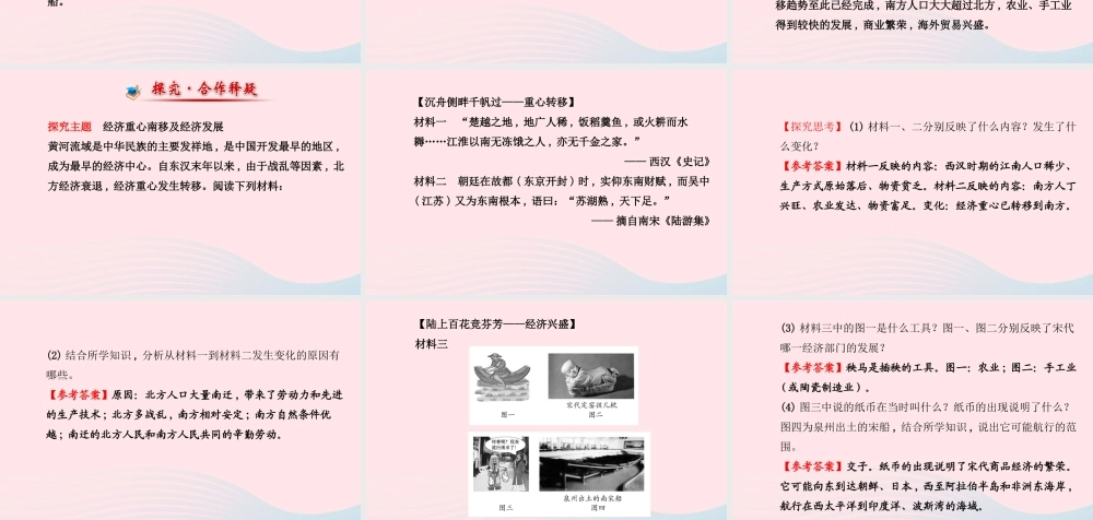 七年级历史下册 第二单元多元文化碰撞交融与社会经济高度发展 第12课 经济发展与重心南移课件 北师大版 课件