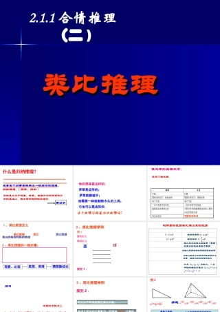 2.1.1合情推理2 高二数学合情推理、演绎推理课件新课标选修2 高二数学合情推理、演绎推理课件新课标选修2