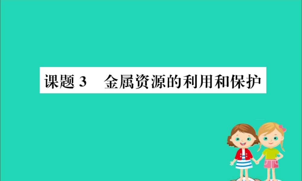 九年级化学下册 第八单元 金属和金属材料 83 金属资源的利用和保护训练课件 (新版)新人教版 课件