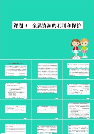九年级化学下册 第八单元 金属和金属材料 83 金属资源的利用和保护训练课件 (新版)新人教版 课件