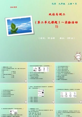 九年级化学上册 双休自测二(第二单元 课题1 实验活动1)作业课件 (新版)新人教版 课件