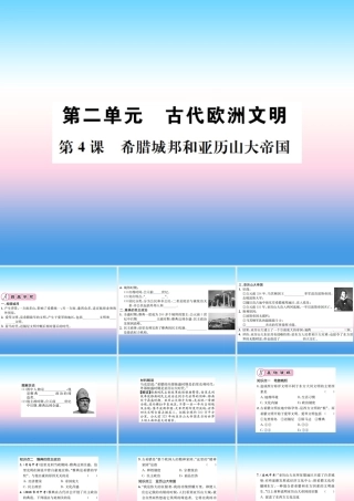 九年级历史上册 第2单元 古代欧洲文明 第4课 希腊城邦和亚历山大帝国作业课件 新人教版 课件
