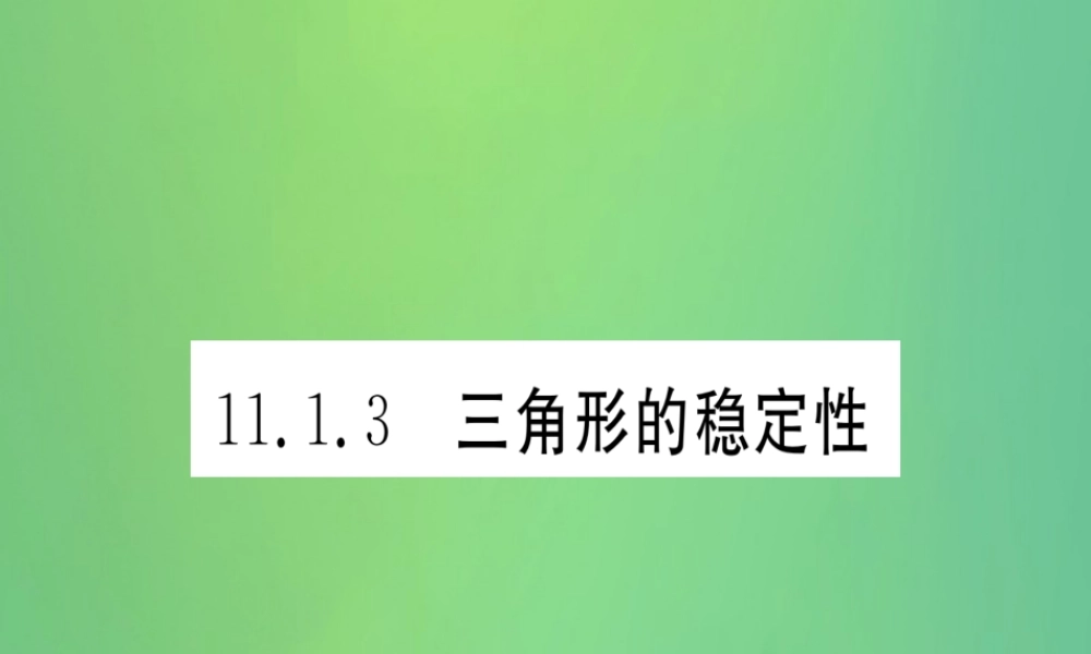 (江西专用)八年级数学上册 第11章 三角形 11.1 与三角形有关的线段 11.1.3 三角形的稳定性作业课件 (新版)新人教版 课件