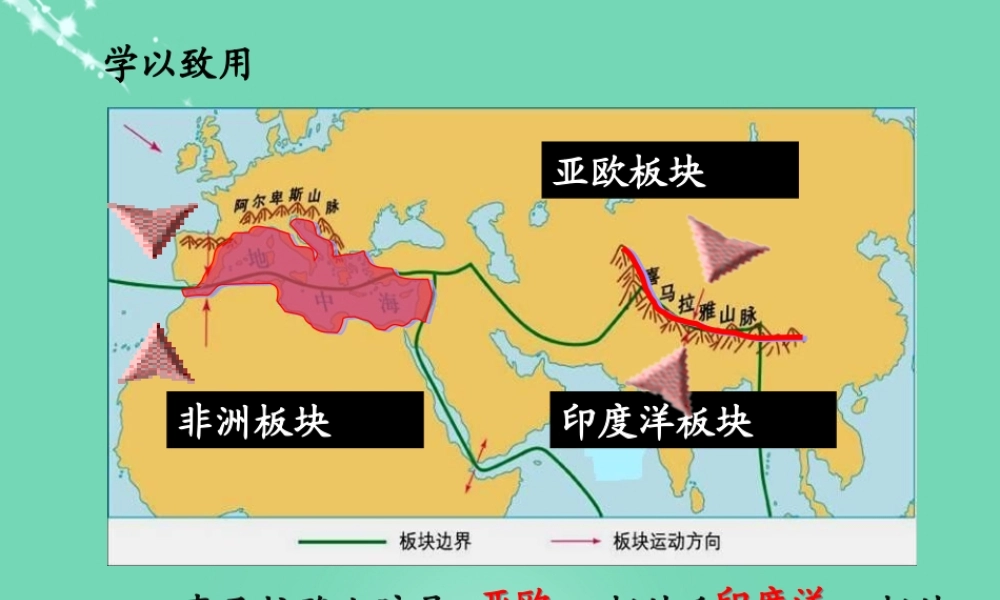 七年级地理上册 3.2 海陆变迁 学以致用：板块运动与火山、地震课件 晋教版 课件