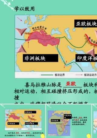 七年级地理上册 3.2 海陆变迁 学以致用：板块运动与火山、地震课件 晋教版 课件