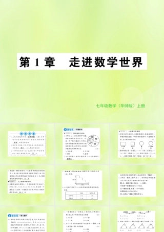 七年级数学上册 第1章 走进数学世界习题课件 (新版)华东师大版 课件