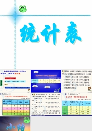 6.2 统计表 浙江省初一数学(上)全部课件整理 浙教版