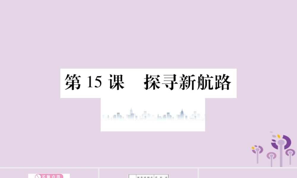 九年级历史上册 第5单元 步入近代 第15课 探寻新航路习题课件 新人教版 课件