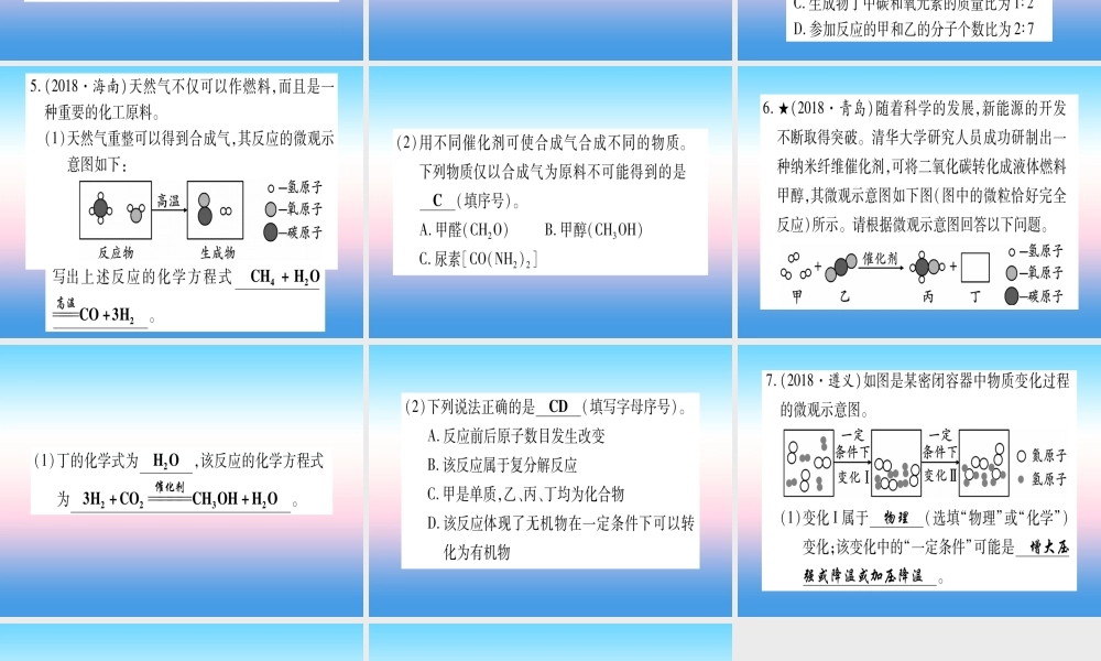 (云南专用)中考化学总复习 专项突破二 微观模型图课件