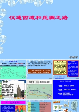 七年级历史汉通西域和丝绸之路课件 新课标 人教版 课件
