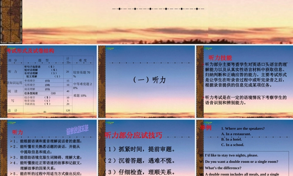 中考英语解题技巧 课件 人教新目标版 课件