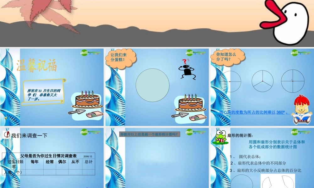 七年级数学上册 6.3(扇形统计图)课件 北师大版 课件