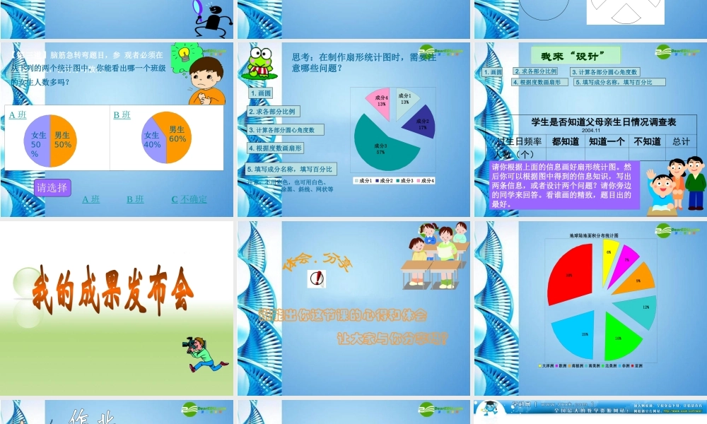 七年级数学上册 6.3(扇形统计图)课件 北师大版 课件