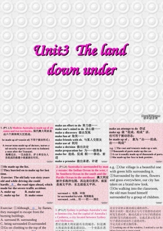 Unit3 The land down under高三英语课件 新课标 人教版 课件