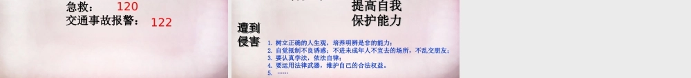 七年级政治下册 第五单元 第22课 第1框 增强自我保护的意识和能力课件 苏教版 课件