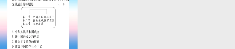 (甘肃专用)中考历史总复习 第一篇 考点系统复习 板块三 中国现代史 主题一 中华人民共和国的成立和巩固(精练)课件