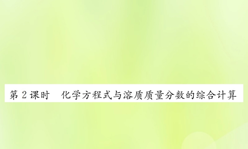 九年级化学下册 第九单元 溶液 课题3 第2课时 化学方程式与溶质质量分数的综合计算复习课件 (新版)新人教版 课件