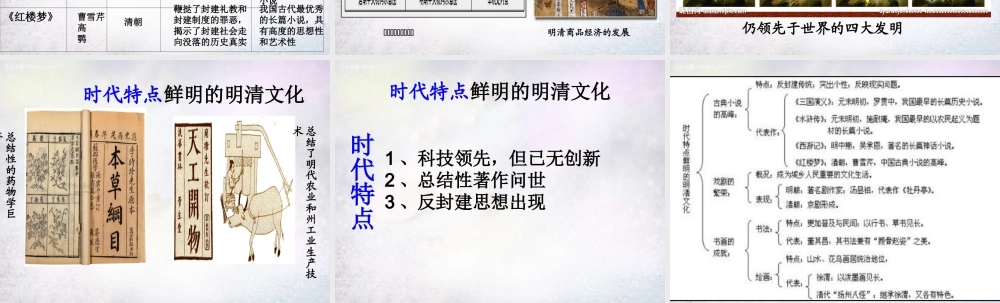 七年级历史下册 第22课 时代特点鲜明的明清文化(二)课件 新人教版 课件