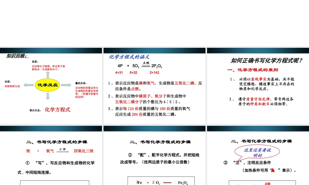 九年级化学上册 如何正确书写化学方程式课件1 人教新课标版 课件