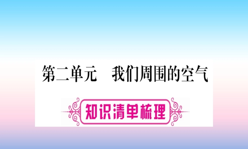 (湖北专版)中考化学总复习 第1部分 教材系统复习 九上 第2单元 我们周围的空气习题课件2 课件