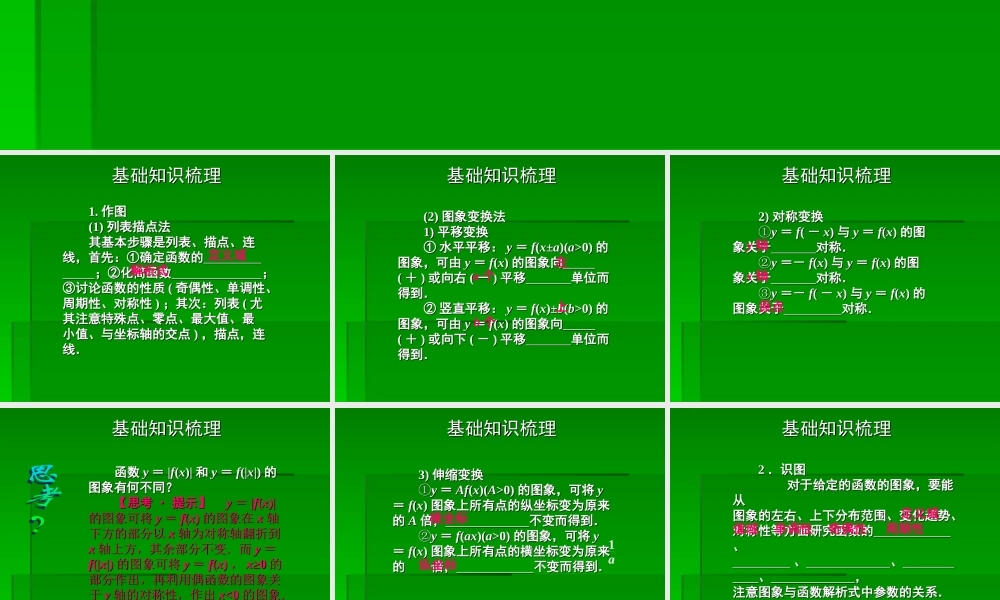 2章8课时 高三数学高考一轮课件-数学优化方案(理科)--第二章 函数的图象人教A版 高三数学高考一轮课件-数学优化方案(理科)--第二章 函数的图象人教A版