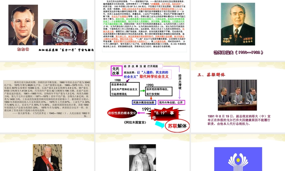 九年级历史下册 510(苏联的改革与解体)课件 人教新课标版 课件