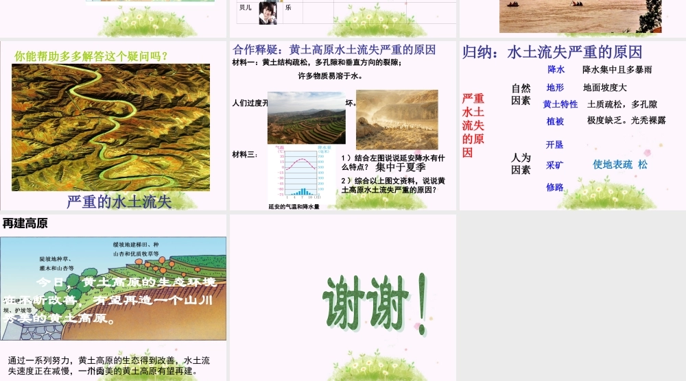 七年级历史与社会下册 第六单元 第1课 第2框(沟壑纵横的黄土高原)课件1 人教版 课件