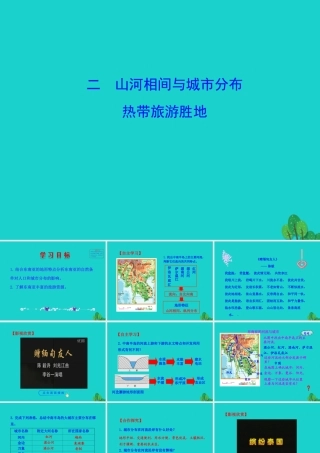 七年级地理下册 第七章 第二节 东南亚(二山河相间与城市分布 热带旅游胜地)课件 七年级地理下册 第七章 第二节 东南亚课件+素材(新版)新人教版